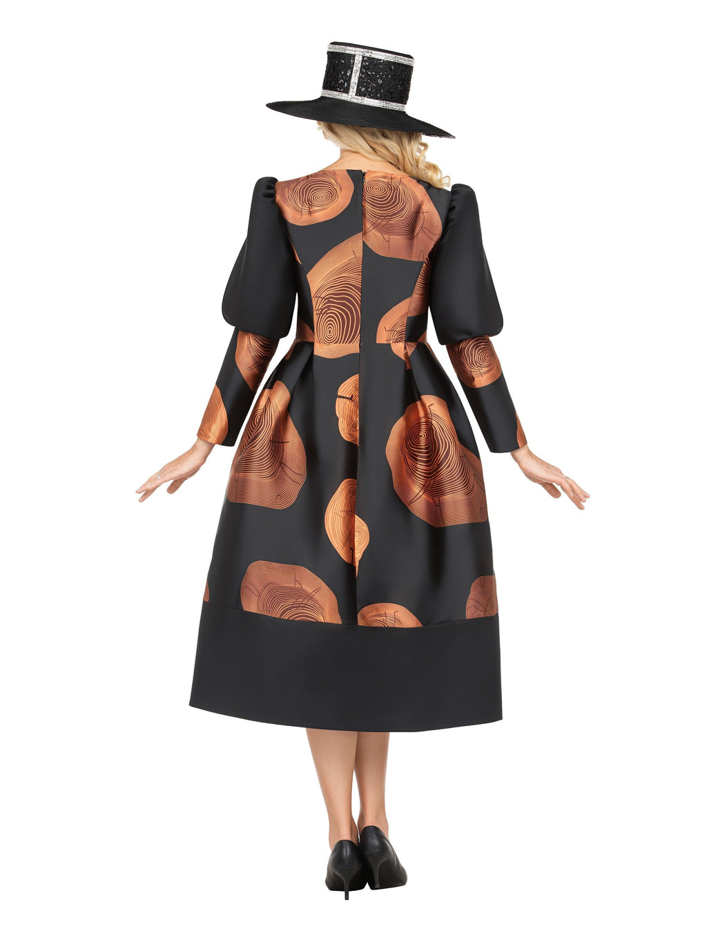 Statement Swirl Print Silky Twill Dress-Plus