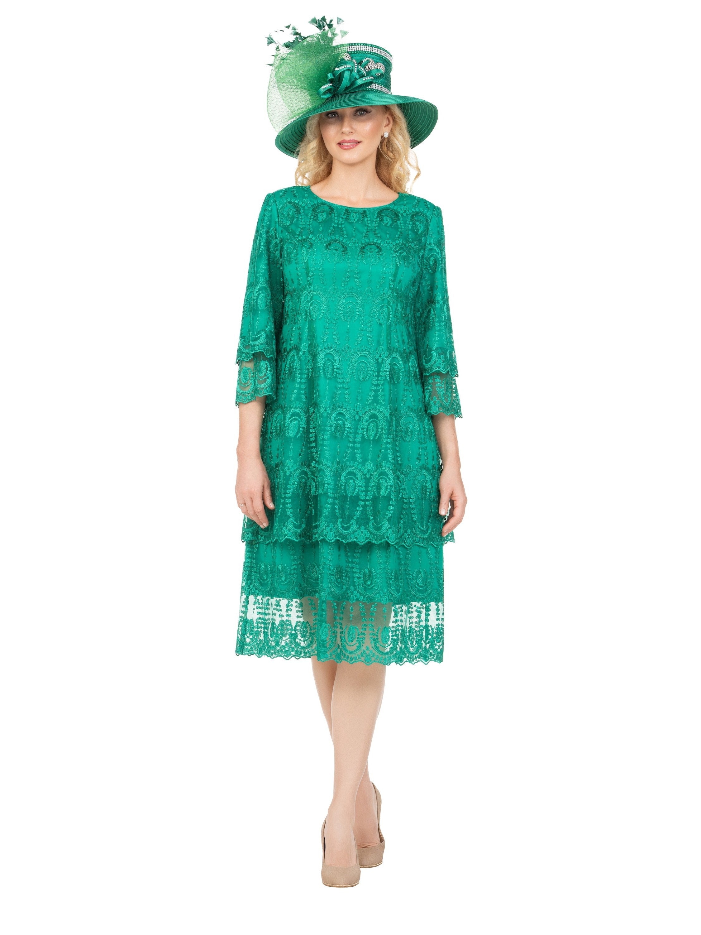 Elegant A-Line Tiered Lace Dress-Plus