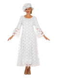 Elegant 3D Dot Mesh Bell Sleeve Maxi Dress-Plus