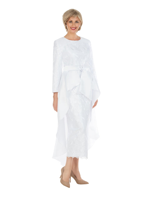 Graceful Radiance Sequined Lace Gown w/ Waist Cape