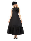 Luxury Flare Dress with Handcrafted Floral Detail