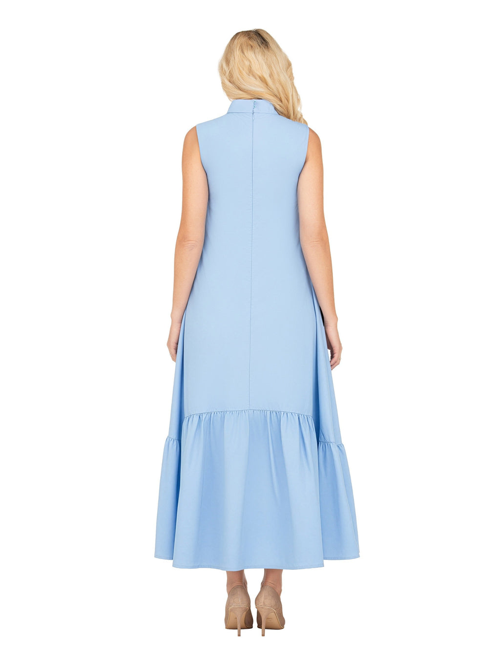 Luxury Flare Dress with Handcrafted Floral Detail