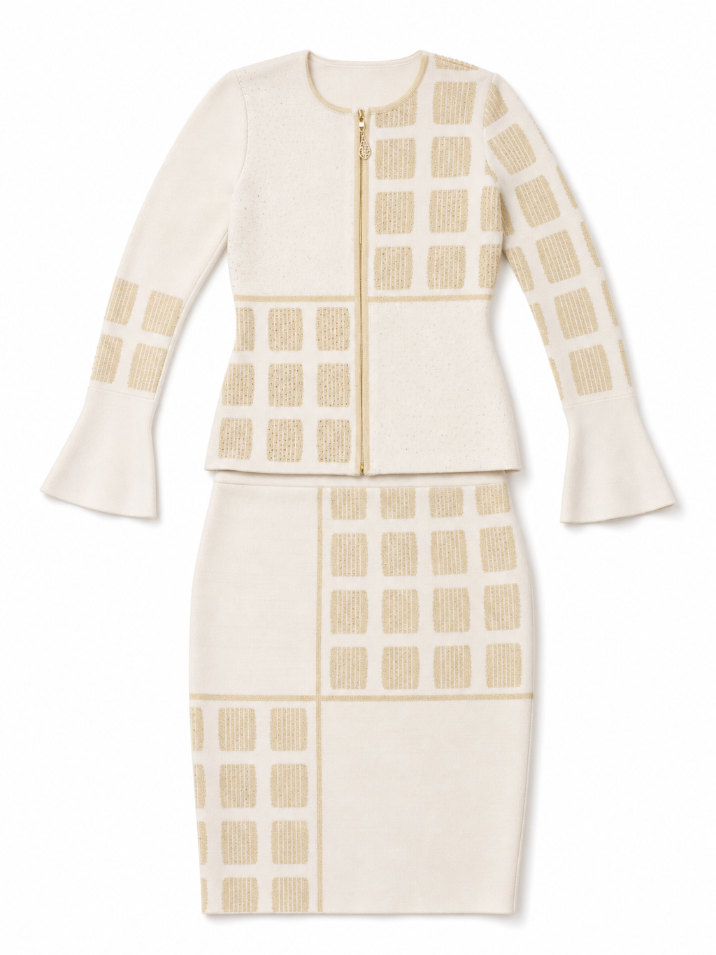 The Golden Geometry Knit Set